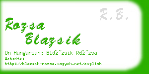 rozsa blazsik business card